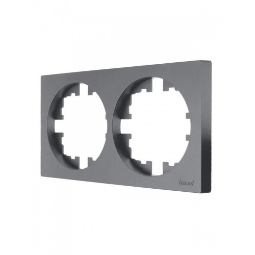 Рамка 2-м OSEN горизонт. квадрат сер. матов. LEZARD 743-7400-147