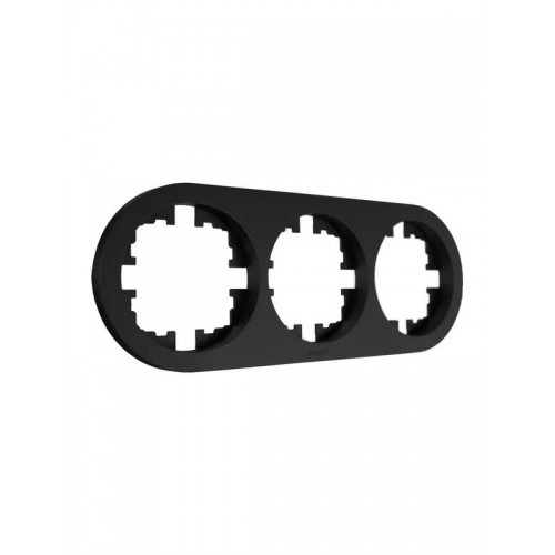 Рамка 3-м OSEN горизонт. круглая черн. бархат LEZARD 744-4200-148