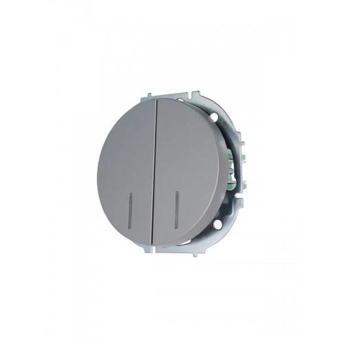 Выключатель 2-кл. СП OSEN 10А IP20 с подсветкой механизм сер. матов. LEZARD 743-7488-112