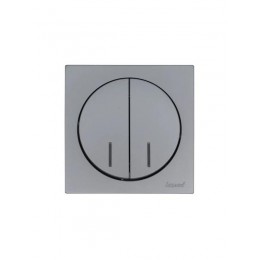 Выключатель 2-кл. СП OSEN 10А IP20 с подсветкой механизм сер. матов. LEZARD 743-7488-112