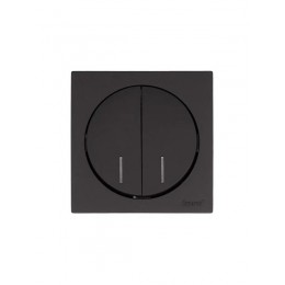 Выключатель 2-кл. СП OSEN 10А IP20 с подсветкой механизм черн. бархат LEZARD 743-4288-112