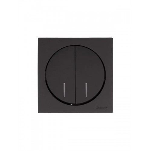 Выключатель 2-кл. СП OSEN 10А IP20 с подсветкой механизм черн. бархат LEZARD 743-4288-112