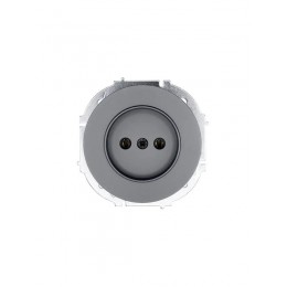 Розетка 1-м СП OSEN без заземл. ПБТ механизм сер. матов. LEZARD 743-7488-121B