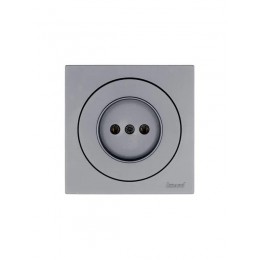 Розетка 1-м СП OSEN без заземл. ПБТ механизм сер. матов. LEZARD 743-7488-121B