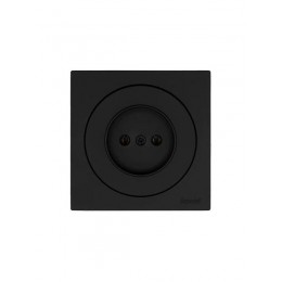 Розетка 1-м СП OSEN без заземл. ПБТ механизм черн. бархат LEZARD 743-4288-121B