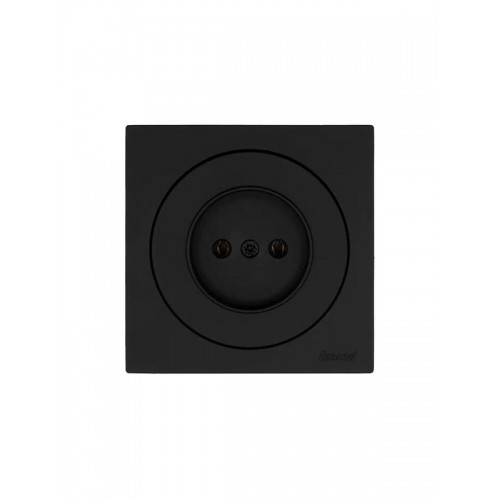 Розетка 1-м СП OSEN без заземл. ПБТ механизм черн. бархат LEZARD 743-4288-121B