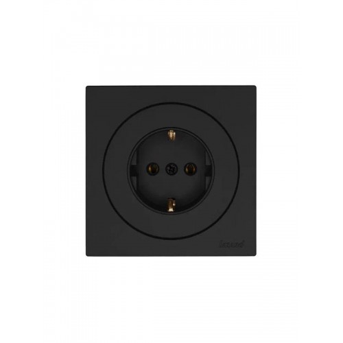 Розетка 1-м OSEN IP20 16А с заземл. ПБТ механизм черн. бархат LEZARD 743-4288-122B