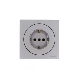 Розетка 1-м OSEN IP20 16А с заземл. ПБТ механизм сер. матов. LEZARD 743-7488-122B