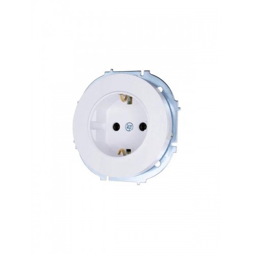 Розетка 1-м OSEN IP20 с заземл. ПБТ бел. LEZARD 743-0288-122B