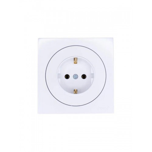 Розетка 1-м OSEN IP20 с заземл. ПБТ бел. LEZARD 743-0288-122B