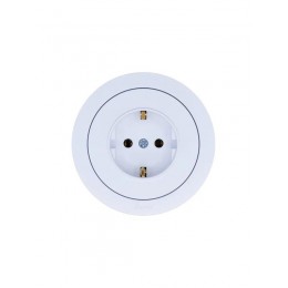 Розетка 1-м OSEN IP20 с заземл. ПБТ бел. LEZARD 743-0288-122B