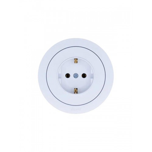 Розетка 1-м OSEN IP20 с заземл. ПБТ бел. LEZARD 743-0288-122B