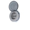 Розетка 1-м СП OSEN с заземл. с крышкой ПБТ механизм сер. матов. LEZARD 743-7488-123B