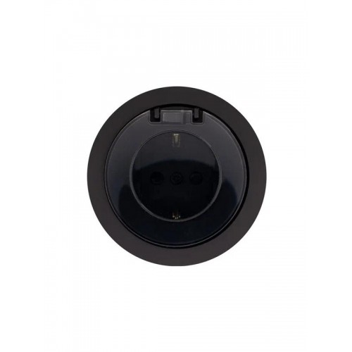 Розетка 1-м СП OSEN с заземл. с крышкой ПБТ механизм черн. бархат LEZARD 743-4288-123B