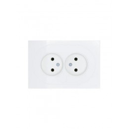Розетка 2-м СП OSEN без заземл. ПБТ белая LEZARD 743-0200-128B