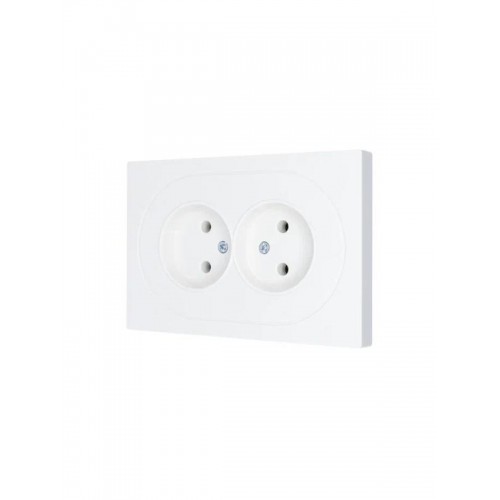 Розетка 2-м СП OSEN без заземл. ПБТ белая LEZARD 743-0200-128B