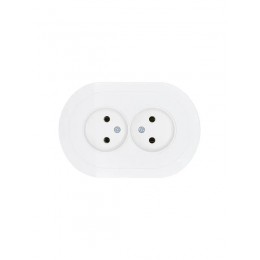 Розетка 2-м СП OSEN без заземл. ПБТ круглая бел. LEZARD 744-0200-128B