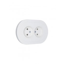 Розетка 2-м СП OSEN без заземл. ПБТ круглая бел. LEZARD 744-0200-128B