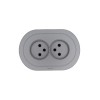 Розетка 2-м СП OSEN без заземл. ПБТ круглая механизм сер. матов. LEZARD 744-7400-128B