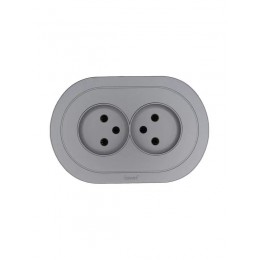 Розетка 2-м СП OSEN без заземл. ПБТ круглая механизм сер. матов. LEZARD 744-7400-128B