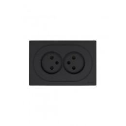 Розетка 2-м СП OSEN без заземл. ПБТ механизм черн. бархат LEZARD 743-4200-128B