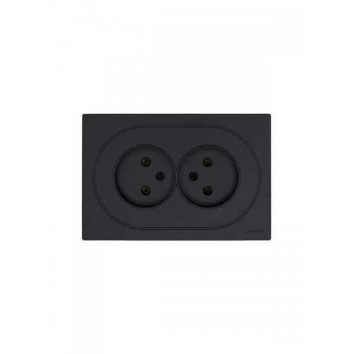 Розетка 2-м СП OSEN без заземл. ПБТ механизм черн. бархат LEZARD 743-4200-128B