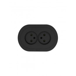 Розетка 2-м СП OSEN без заземл. ПБТ круглая механизм черн. бархат LEZARD 744-4200-128B