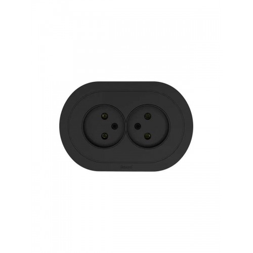 Розетка 2-м СП OSEN без заземл. ПБТ круглая механизм черн. бархат LEZARD 744-4200-128B