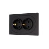 Розетка 2-м СП OSEN с заземл. ПБТ механизм черн. бархат LEZARD 743-4200-127B