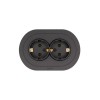 Розетка 2-м СП OSEN с заземл. ПБТ круглая механизм черн. бархат LEZARD 744-4200-127B