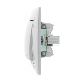 Выключатель 1-кл. СП Mira 10А IP20 с подсветкой со вставкой сер. метал. LEZARD 701-1010-111