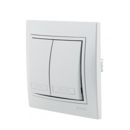 Выключатель 2-кл. СП Mira 10А IP20 со вставкой сер. метал. LEZARD 701-1010-101