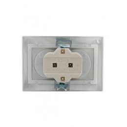 Розетка 2-м СП Mira 16А IP20 без заземл. со вставкой керамика сер. метал. LEZARD 701-1010-128