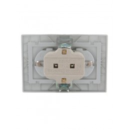 Розетка 2-м СП Mira 16А IP20 с заземл. со вставкой керамика сер. метал. LEZARD 701-1010-127