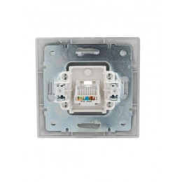 Розетка компьютерная 1-м СП Mira RJ45 сер. метал. LEZARD 701-1010-139