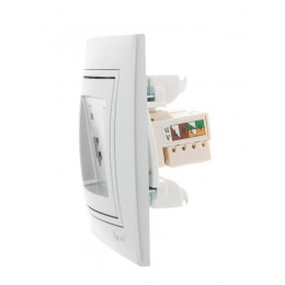 Розетка компьютерная 2-м СП Mira RJ45 сер. метал. LEZARD 701-1010-141