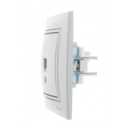 Розетка телефонная 1-м СП Mira RJ11 сер. метал. LEZARD 701-1010-137