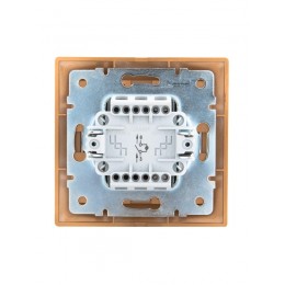 Выключатель 1-кл. СП Mira 10А IP20 с подсветкой со вставкой зол. метал. LEZARD 701-1313-111