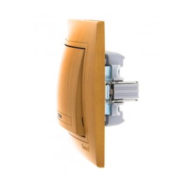 Выключатель 1-кл. СП Mira 10А IP20 с подсветкой ольха LEZARD 701-0701-111