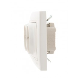 Розетка 2-м СП Mira 16А IP20 с заземл. со вставкой керамика жемчуж./бел. перламутр. LEZARD 701-3030-127