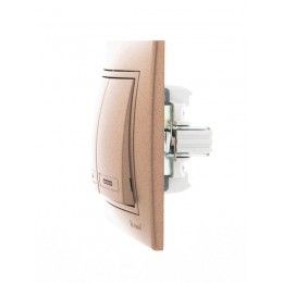 Выключатель 2-кл. СП Mira 10А IP20 с подсветкой со вставкой свет. корич. перламутр. LEZARD 701-3131-112