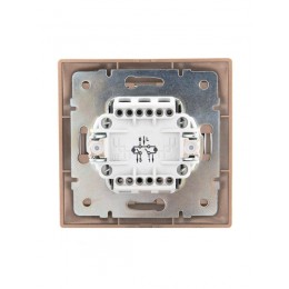 Выключатель 2-кл. СП Mira 10А IP20 с подсветкой со вставкой свет. корич. перламутр. LEZARD 701-3131-112