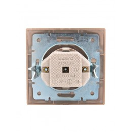 Розетка 1-м СП Mira 16А IP20 с заземл. со вставкой керамика свет. корич. перламутр. LEZARD 701-3131-122