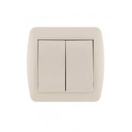 Выключатель 2-кл. ОП Demet 10А IP20 крем. LEZARD 711-0300-101