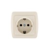 Розетка 1-м ОП Demet 16А IP20 с заземл. керамика крем. LEZARD 711-0300-122