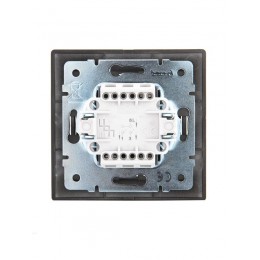 Выключатель 2-кл. 1п СП Mira 10А IP20 со вставкой черн. бархат LEZARD 701-4242-101