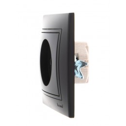 Розетка 1-м СП Mira 16А IP20 без заземл. со вставкой керамика черн. бархат LEZARD 701-4242-121