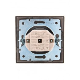 Розетка 1-м СП Mira 16А IP20 без заземл. со вставкой керамика черн. бархат LEZARD 701-4242-121