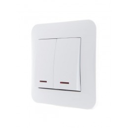 Выключатель 2-кл. 1п СП Karina 10А IP20 с подсветкой механизм бел. LEZARD 707-0288-112