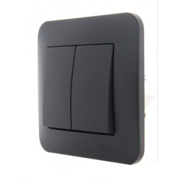 Выключатель 2-кл. 1п СП Karina 10А IP20 механизм черн. бархат LEZARD 707-4288-101